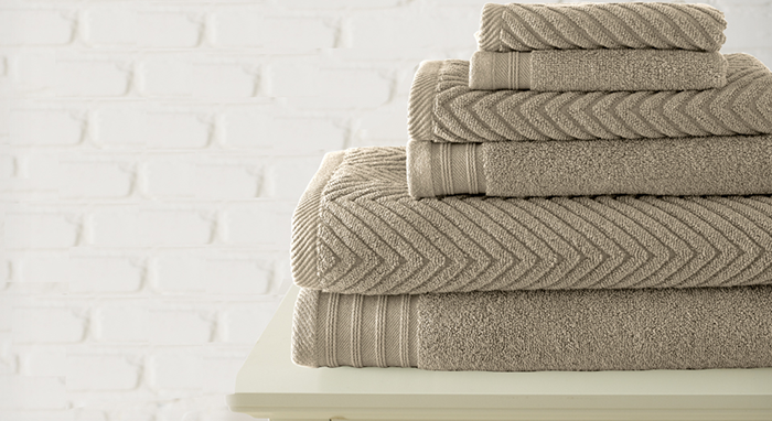 CASABLANCA JACQUARD TOWEL HERRINGBONE COLLECTION beige